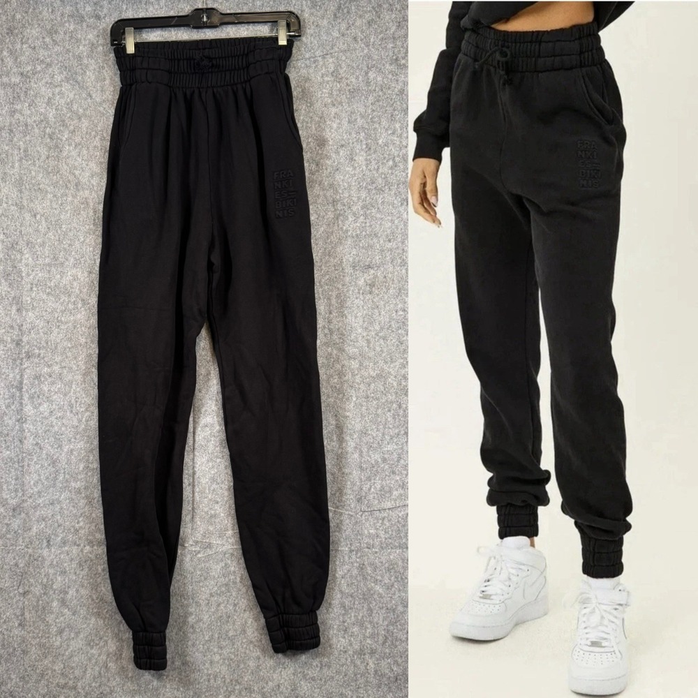 Frankies Bikinis Long Black Off Duty Sweatpants Joggers Womens Large Loungewear